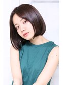 大人可愛い20代30代40代小顔暗めカラー ナチュラルボブA3
