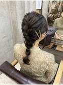 【Bormee】編み込みにタイトロープ2段の編みおろしヘア