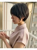 黒髪でも上品な大人ショート/福岡ショート/ショートボブ