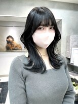 ヴェイン 渋谷(vain)&nbsp;小顔カット 顔周りカット レイヤーカット ダークアッシュ 前髪