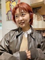 ノラ ヘアーサロン(NORA HAIR SALON)&nbsp;ボブ×レッドオレンジ