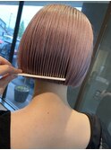 丸みボブ×ペールピンク