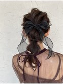 リボンを使ったたまねぎアレンジ