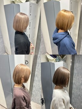 グラッジ 池袋(GLADGE) ハイトーンボブ ブリーチカラー ショートヘア