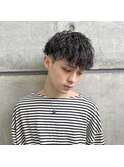 波巻きマッシュパーマメンズツイストスパイラルツーブロック