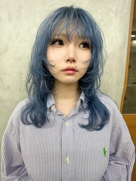 リアン(Lien) 顔まわりレイヤー/デザインカット/スカイブルー