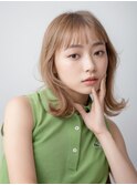 20代30代40代ダブルカラー透明感毛先パーマ肩ライン外ハネ