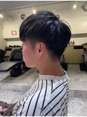 MEN'S HAIRダークアッシュベリーショートカルマパーマ