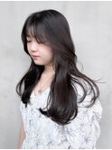 美髪韓国ヘア顔周りレイヤーロング_ba520031