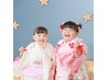 七五三のお子様のご姉妹のヘアセット※当店で七五三施術のかたのご姉妹￥1650