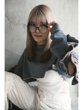 プレデフリュー 北白川本店(PUREE de FLEURS) ミディアムレイヤーカット/シースルーバング/顔まわりレイヤー