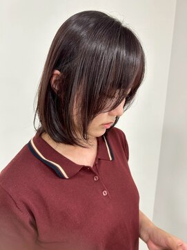 ビーグレイス 顔周りレイヤーボブ×20代柔らかダークブラウン
