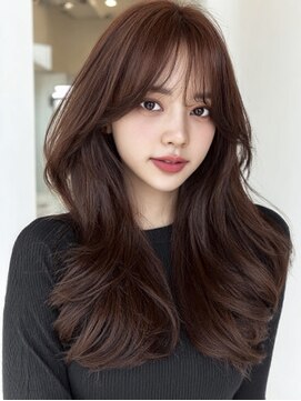 ダル 渋谷/表参道(DAL.) 顔周りカットハッシュカットロングレイヤーダークブラウン