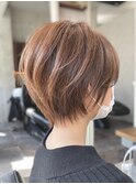 20代30代40代50代ナチュラル大人可愛いレイヤーショートボブ