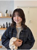 切りっぱなしミディアムパーマスタイル