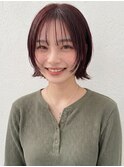 ピンクグレージュブリーチなし顔周りレイヤーくびれミディ20代P1