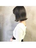 ハイライト×カーキグレー×切りっぱなしボブ!