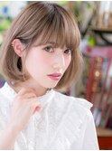 ★くすみカラー☆耳かけ小顔フェミニンボブ20代30代40代★6