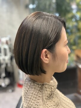 シェル 吉祥寺(shell) カーキベージュ_大人可愛いワンレンボブ