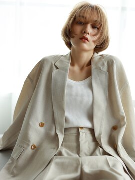 スリール バイ ミリー 江坂(Sourire by milly) 【Sourire江坂】ハイトーンカラーマッシュボブ顔周りレイヤー