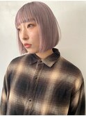 【pink pearl】ワイドバング_ピンクラベンダー_ミニボブ