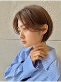 大人ショートボブ丸みショートカットマッシュショート前髪なし