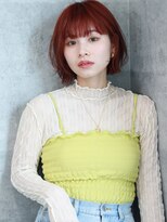 ルー ハナレ(Luu HANARE)&nbsp;ぱつっとボブレッドカラー♪神戸/東灘/住吉/御影/岡本/摂津本山