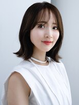 エインアンリー 表参道(AIN.ANLY.) ◯ぱっつん前髪流し前髪鎖骨ミディアムボブ耳かけボブパーマ小顔