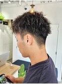ツイストパーマ × ハイライト