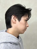 メンズセンターパートニュアンスパーマ毛流れ縮毛矯正刈り上げ