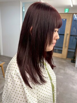 ミュラ(mulah) ブリーチ暖色カラーピンクバイオレット＊レイヤーカットロング