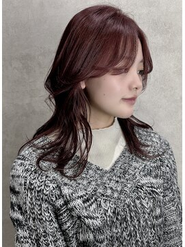 ルノン(LUNON) 暗めカラーグランマッシュデザインカラーフェイスフレーミング