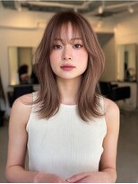 ダル 渋谷/表参道(DAL.)&nbsp;顔周りカットハッシュカットダークブラウンワンホンレイヤー韓国
