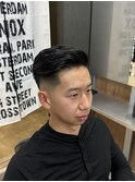 センターパートツーブロックソフトモヒカンニュアンスパーマ