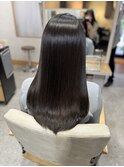髪質改善カラー｜ツヤを楽しむロングヘア｜暗髪で透明感◎