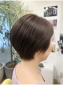 【40代/50代/60代ひし形小顔ショートボブ絶壁解消白髪ぼかし】