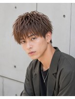 MEN's Baguz MEN'Sカット/ MEN'Sパーマ/ MEN'Sカラー 韓国風ブラウン束感メンズマッシュレイヤー