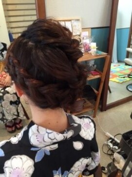 ロカット サロン(Roquat Salon) 浴衣あみこみアレンジ[ヘアセット　立川/立川南口/八王子　浴衣]