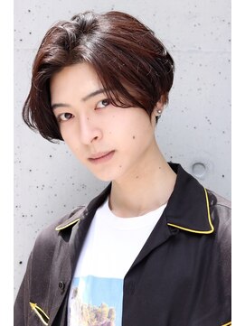 ネイビー(NAVY) メンズハンサムショート 前下がりセンターパートマッシュ