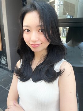 ロンドローズ 名古屋(Lond damaskRose) チョコレート 切りっぱなし イヤリングカラー 韓国ヘア 顔周り