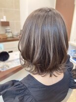 ヘアメイク クリア 本店(hair+make CLEAR) くびれボブ×やわらかベージュカラー　30代40代50代