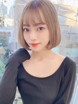 ラルムバイシー 新宿(LARME by Sea) ショート・ボブ×グレージュブリーチ/モード[韓国/前髪]