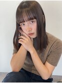 地毛風ストレート/地毛風縮毛矯正/切りっぱなしミディアム