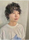 クリっとカールのショートウルフ