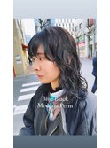 大人のソフトスパイラルパーマ ブルーブラック