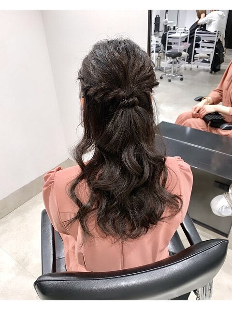 ハーフアップ ヘアアレンジ ヘアセット