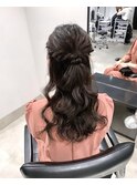 ハーフアップ ヘアアレンジ ヘアセット