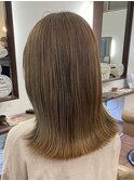 切りっぱなしミディ/ブラウンベージュ