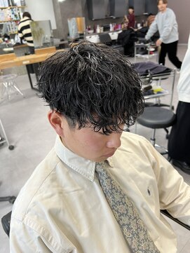レブ 三条河原町(Reb,) パーマツーブロックメンズマッシュメンズパーマ