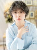 オリーブアッシュくせ毛風フェザーショートc7北浦和20代30代40代